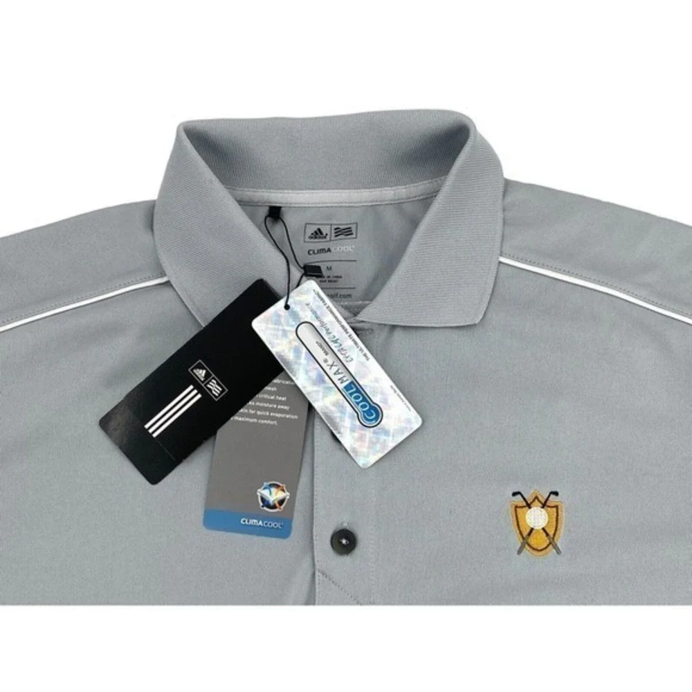 Adidas Mens Climacool Golf Polo Short‎ Sleeve Shirt Grey Size Medium